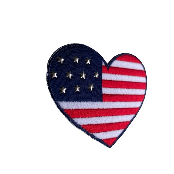HP! Any 2/$10 Iron On American Flag Heart - Picture 2 of 8